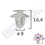 ROMIX SPINKI A15054 / door upholstery clip mb white 