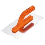 notched trowel, 270 x 125 mm, 6 x 6 x 6 mm, plastic handle