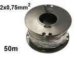 cable 2 x 0.75mm² 2-track, black 50m