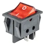 rectangular switch 12v/230v, red