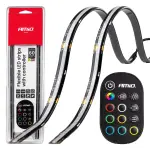 cob led strips for cars, multicolor, rgb, with remote control, 2x30cm, 12v, amio-04579