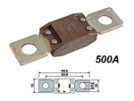 fuse Mega 500A brown, distance between bolts 50.8mm