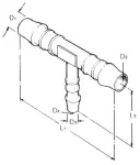 hose- and pipe clamp T-shaped 15 mm