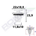 upholstery fastener (application: kõrvalreis, quantity in packing: 5 pc.) suitable for: BYD