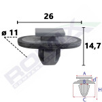 upholstery fastener (application: mud fender, wheel arch laiendajad, quantity in packing: 10 pc.) suitable for: HYUNDAI IONIQ 5, TUCSON NX4E, KIA SPORTAGE V NQ5 11.20-