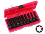 9pc 1/2" long torx Impact Socket set e10-e24 triumf