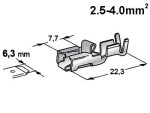 receptacle 6,3 male, without insulation