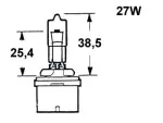 halogen bulb 12V H27W/1, PG13