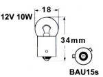 Metallsokliga BULB 12V RY10W, BAU15s, G18