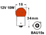 Metallsokliga BULB 12V RY10W, BAU15s