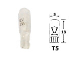 glass socket BULB 12V T5, W2x4.6d