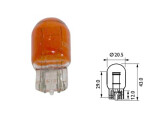 glass socket BULB 12V T20, WY21/5W, W3x16q