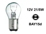 Metallsokliga BULB 12V P21/5W, BAY15d