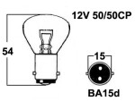 Metallsokliga BULB 12V BA15d