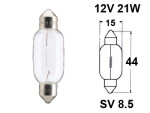 licence plate bulb 12V 15x44mm 21W, (SV8.5)