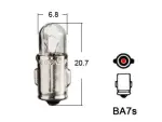Metallsokliga BULB 12V T6.5, BA7s