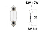 licence plate bulb 12V 10x31mm SV8.5, T10.5x30