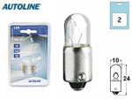 Metallsokliga bulbs 12V T2W, BA9s