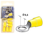 receptacle M6 ø6.4mm Ø6.4mm, yellow, 10pc in box