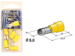 receptacle 5mm, yellow, 10pc in box