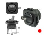 Rocker switch, round.0-1 LED red 12V