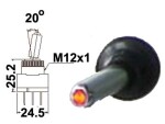 lever switch, chrome 0-1 LED red 12V