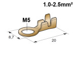 receptacle staple M5, 1.0 - 2.5mm²
