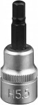 3/8" socket bit hex 5.5mm. satin cr-van. hanging packaging jbm