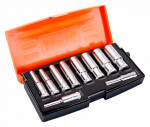 Long hexagon sockets S0810L set 4-13mm 1/4" 10 pcs