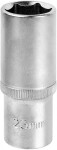 1/2" long socket 23mm. satin cr-van. hanging packaging jbm