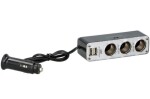 charger 12/24V, 2 USB plug+3 cigarette lighter plug 3,1 A