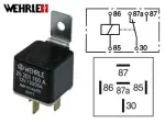 relay 12V 20/30A, 87a 5- pin., with fixator, WEHRLE 12V