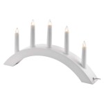 decoration 9 LED küünlajalg 38x20cm wood curve white warm light