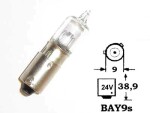 Mini-halogen bulb 24V H21W, BAY9s