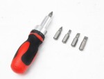 screwdriver with rachet, 5 adapters