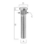 M12x1.25x52 Stud 1 pcs Subaru, Suzuki, Kia (CRP143B52)