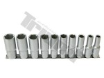 10pc. long 1/2" socket set. inch 3/8" - 15/16" triumf