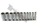 11 part. long socket set 3/8" inch 5/16" - 7/8" triumf