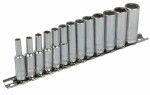 sockets long 1/4" 13-pc, 4-14 mm