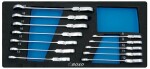 Ring Open End rachet wrench, rotating head, 12-pc