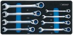 Ring Open End rachet wrench inch-size, suunavahetiga, 8-pc