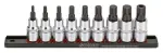 set sockets, profil: SPLINE, dimensions plug inch: 1/2", number tools: 10 pc ( clamp holder)