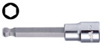 socket spindle (bit), plug / spindle: 3/8”, profil: HEX, dimensions meter: 7mm, type adapters: short, ball
