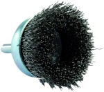 Cup brush for drill, Ø50mm, crimped steel wire 0.35mm, shank 6mm