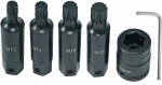 6 pc. 3/4" long 12-star impact bits set m12/m14/m16/m18 triumf