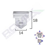 ROMIX C60446 / trim strip clip 5pcs volvo