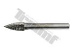 burr end cut cylinder cemented convex cone sharp 8mm. length 60mm triumf