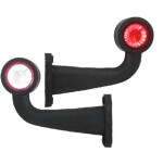 Side marker light LED right.red/white 90°/L:181, cable 0,45M