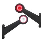 Side marker light LED left. red/white 45°,L:168, cable 0,45M
