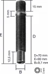 Stud tp12x1.5/90 (p90) pra90ch5 topeltkeermega